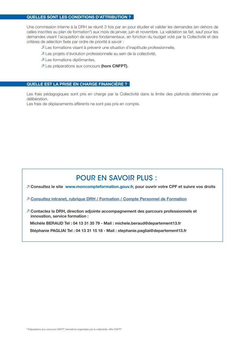 COMPTE PERSONNEL DE FORMATION COMPTE PERSONNEL DE FORMATION