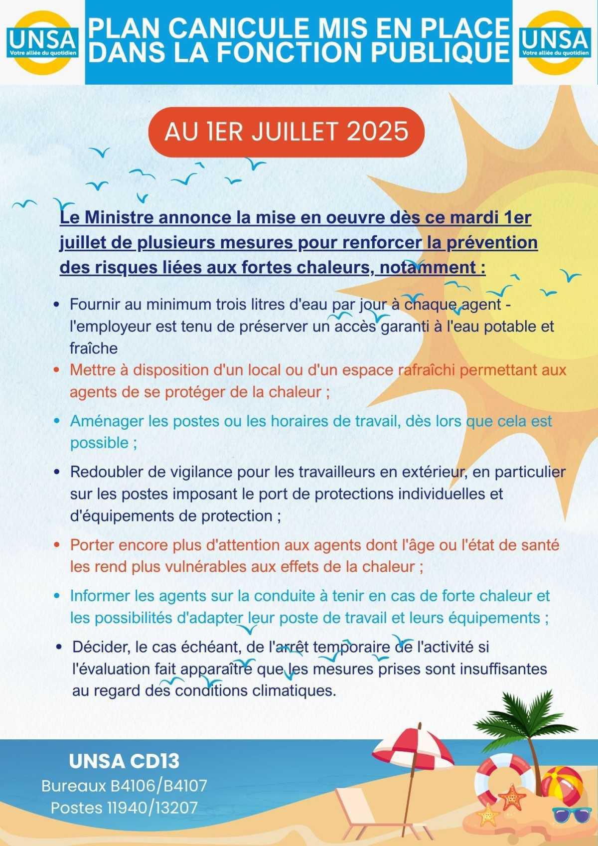 PLAN CANICULE MIS EN PLACE DANS LA FONCTION PUBLIQUE