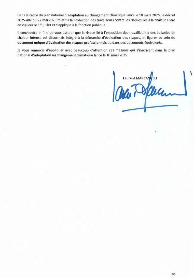 PLAN CANICULE MIS EN PLACE DANS LA FONCTION PUBLIQUE