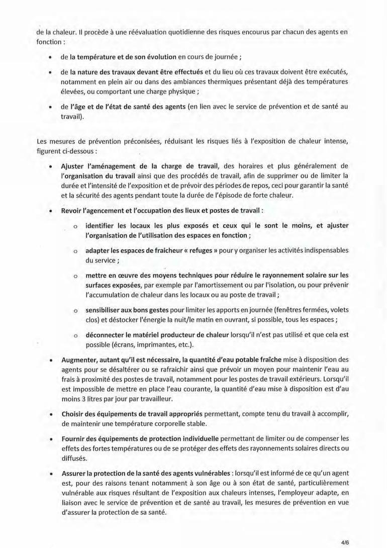 PLAN CANICULE MIS EN PLACE DANS LA FONCTION PUBLIQUE