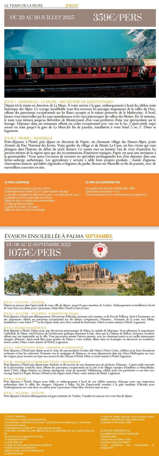 Proposition de séjours / CD13