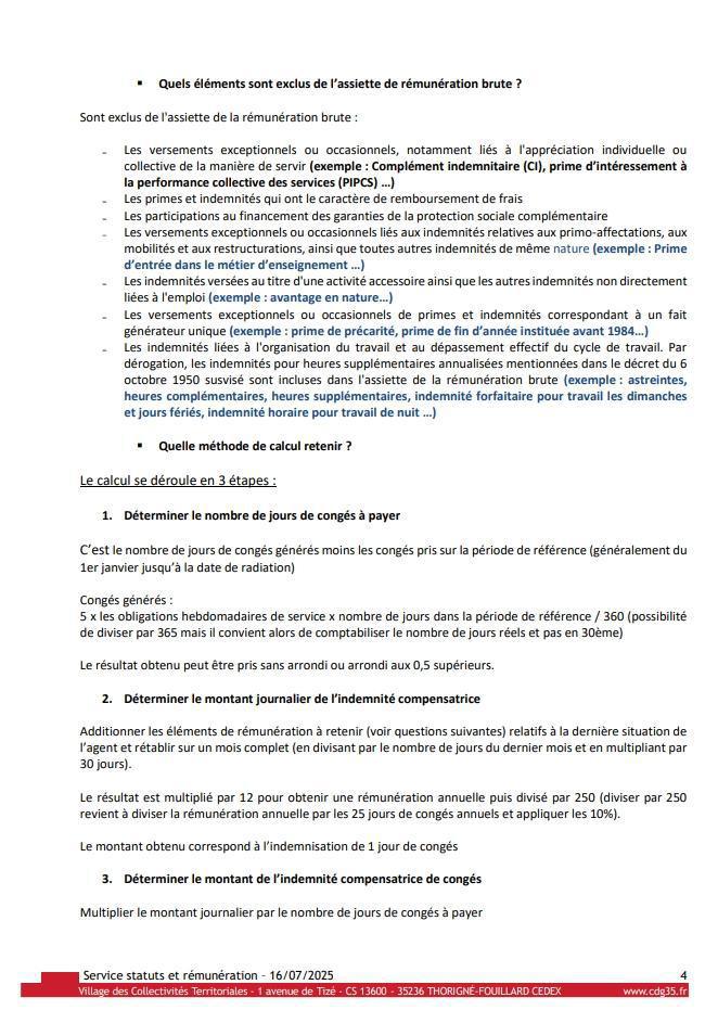 FAQ : REPORT ET INDEMNISATION DES CONGES ANNUELS / CDG35