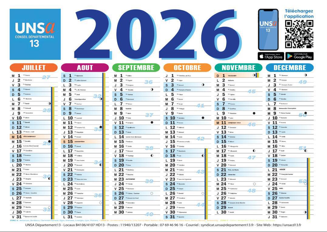 LES CALENDRIERS UNSA CD13 2025/2026 ARRIVENT BIENTÔT !