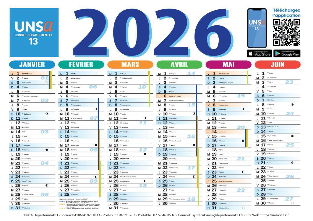 LES CALENDRIERS UNSA CD13 2025/2026 ARRIVENT BIENTÔT !