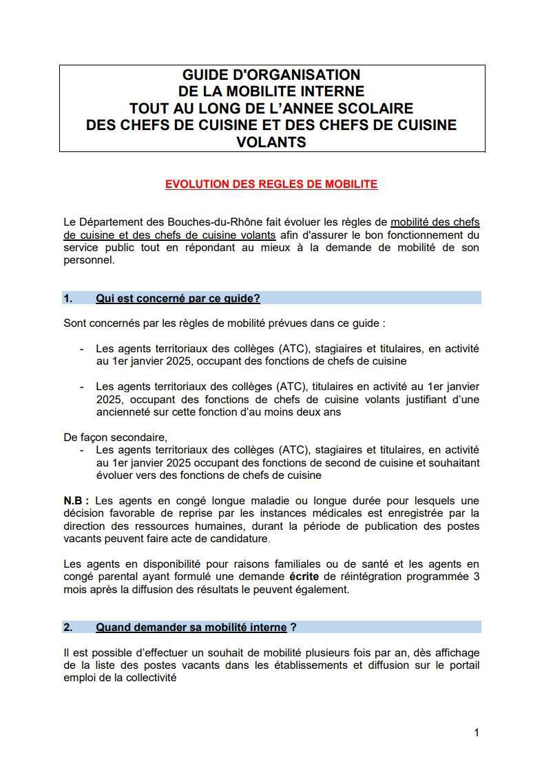 MOBILITE NOVEMBRE 2025 - CHEFS DE CUISINE ET CHEFS CUISINE VOLANTS / COLLEGES / CD13 MOBILITE NOVEMBRE 2025 - CHEFS DE CUISINE ET CHEFS CUISINE VOLANTS / COLLEGES / CD13