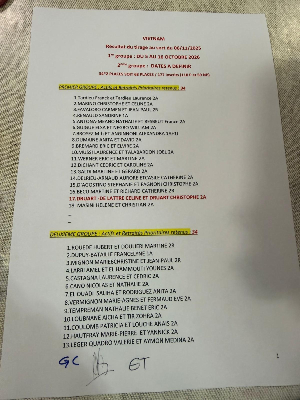 TIRAGES AU SORT ESCAPADE 13 / EN PRESENCE DES SYNDICATS / CD13