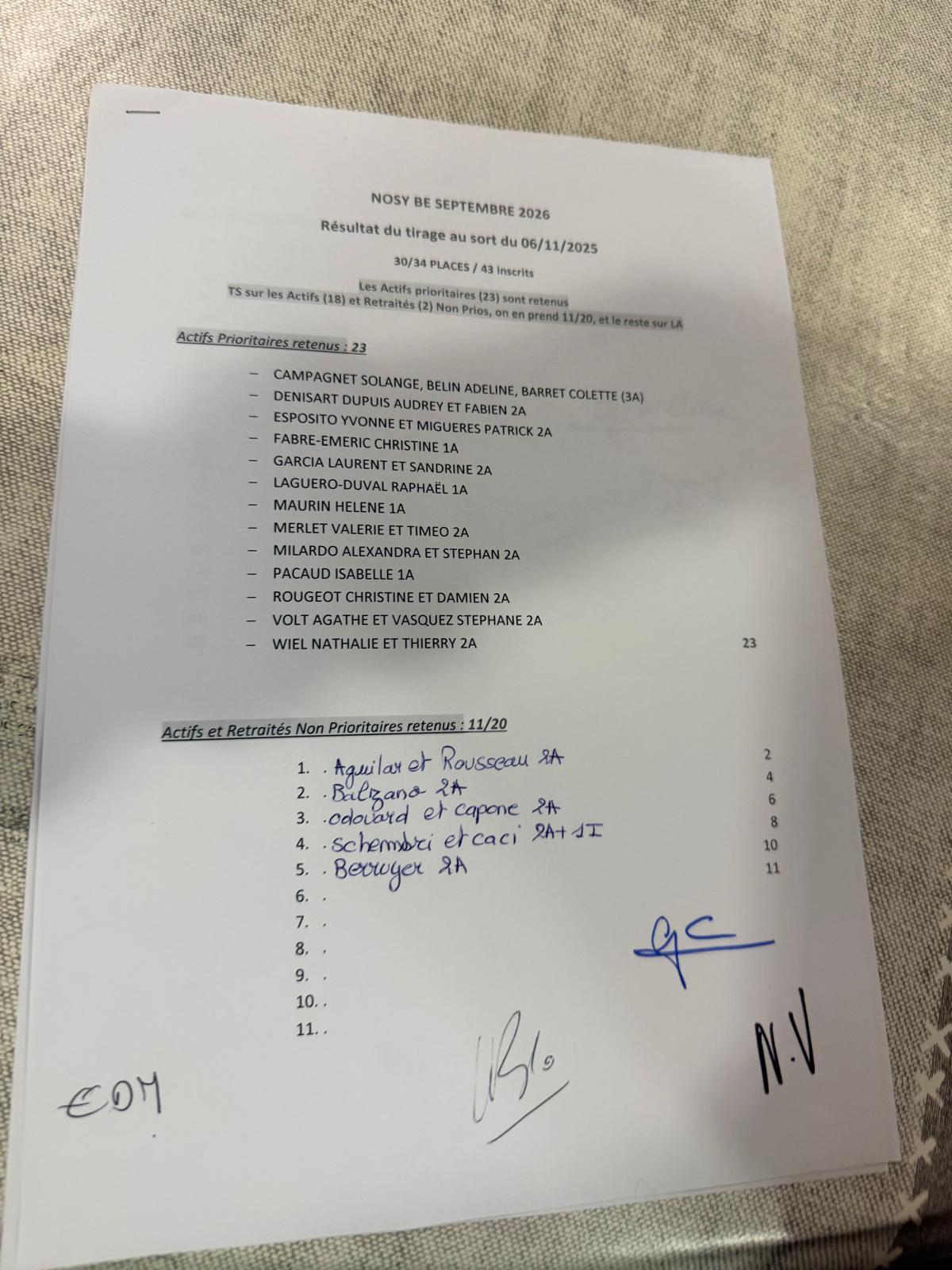 TIRAGES AU SORT ESCAPADE 13 / EN PRESENCE DES SYNDICATS / CD13