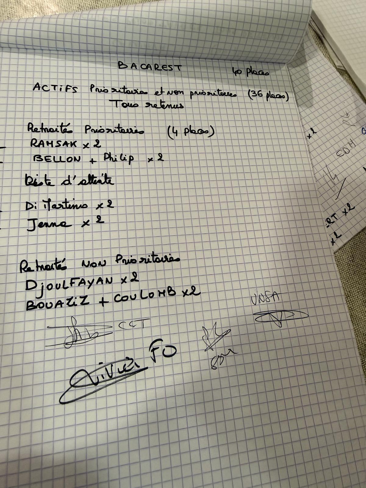 TIRAGES AU SORT ESCAPADE 13 / EN PRESENCE DES SYNDICATS / CD13