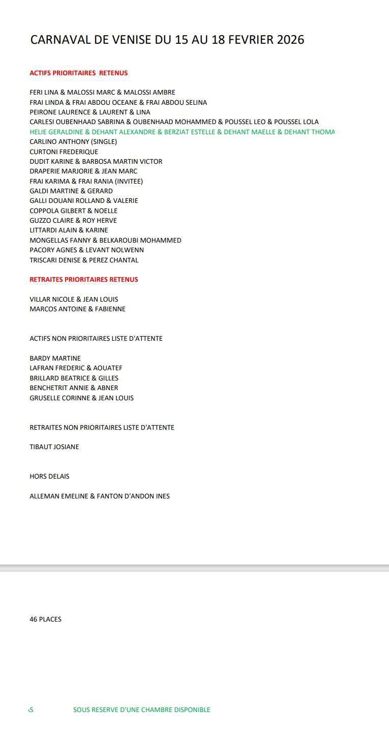 TIRAGES AU SORT ESCAPADE 13 / EN PRESENCE DES SYNDICATS / CD13