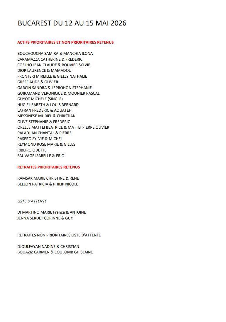 TIRAGES AU SORT ESCAPADE 13 / EN PRESENCE DES SYNDICATS / CD13