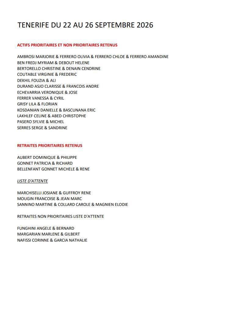 TIRAGES AU SORT ESCAPADE 13 / EN PRESENCE DES SYNDICATS / CD13