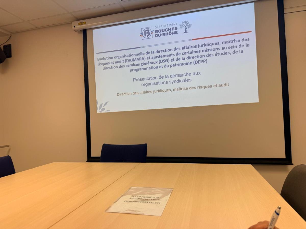 Réunion DRH /DAJMARA /Organisations syndicales - Présentation Evolution organisationnelle de la DAJMARA au prochain CST