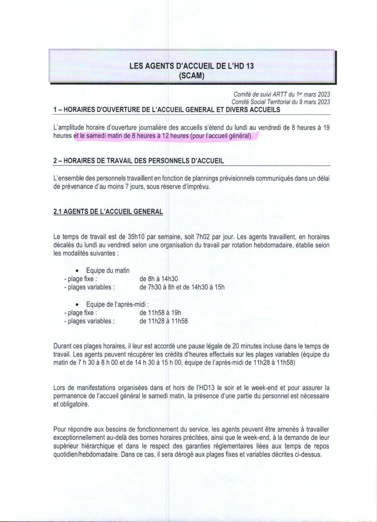 COMITE DE SUIVI ARTT 18 N0VEMBRE 2025 / REGIME SPECIFIQUE SCAM (AGENTS D'ACCUEIL)