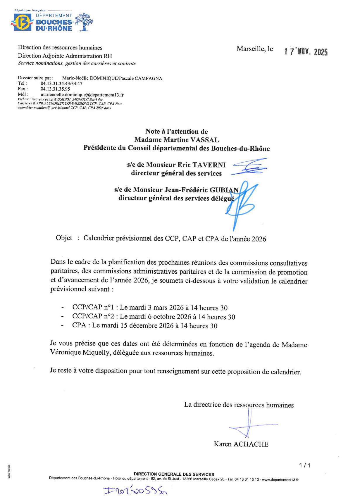 Calendrier prévisionnel commissions 2026