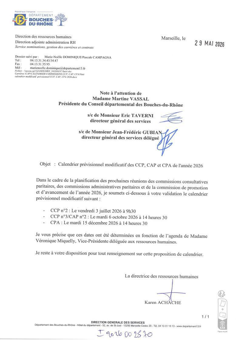 Calendrier prévisionnel commissions 2026