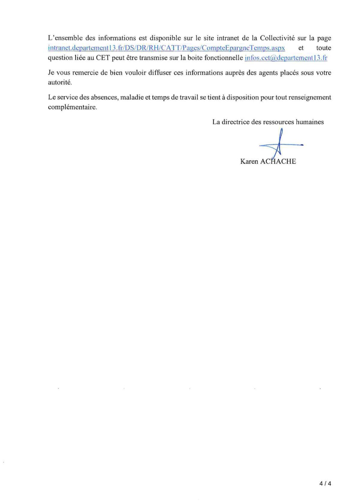 REGLES DU CET / REPORT DE CONGES 2025 / CD13