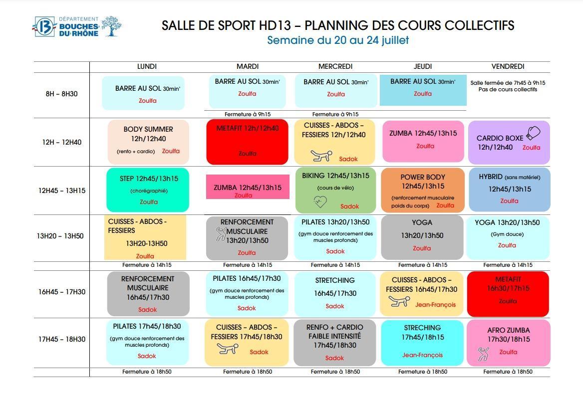 SALLES DE SPORT / HD13 ET ARENC / SEMAINE EN COURS