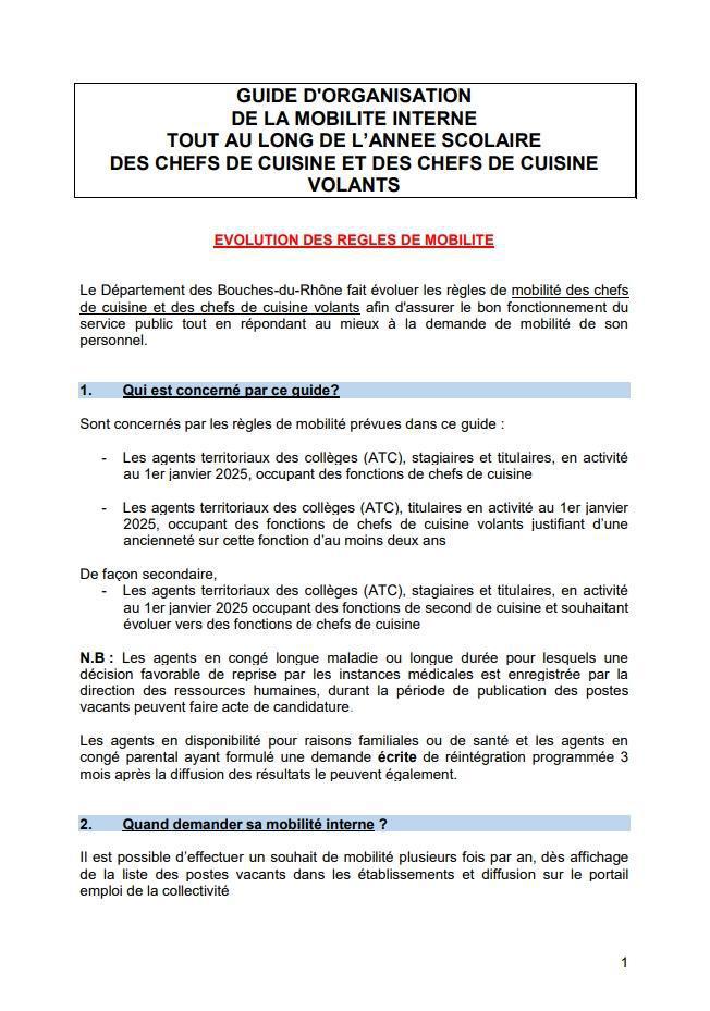 MOBILITE MARS 2026- CHEFS DE CUISINE ET CHEFS CUISINE VOLANTS/ COLLEGES DU CD13