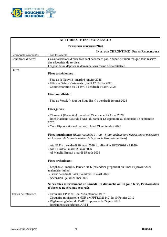 JOUR RELIGIEUX 2026 / CD13