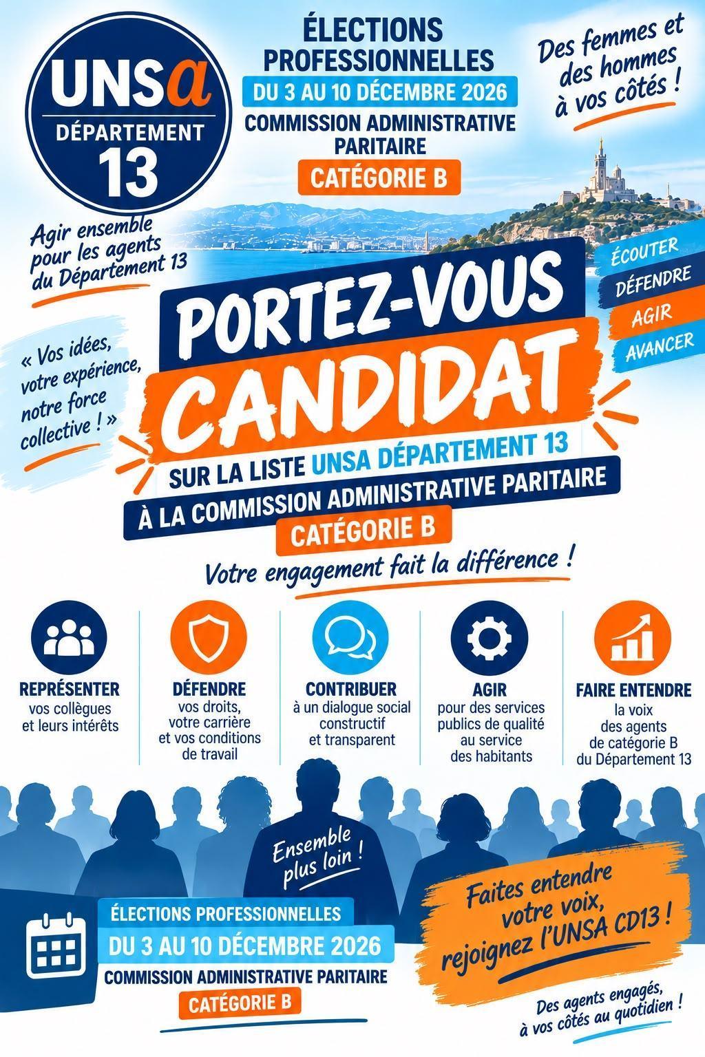 ELECTIONS PROFESSIONNELLES 2026 PORTEZ-VOUS CANDIDAT EN POSITION NON ELIGIBLE OU EN POSITION ELIGIBLE !