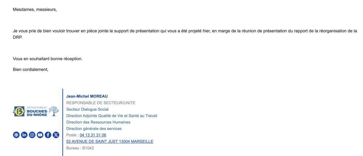 Support de présentation - Réorganisation DPHPBA