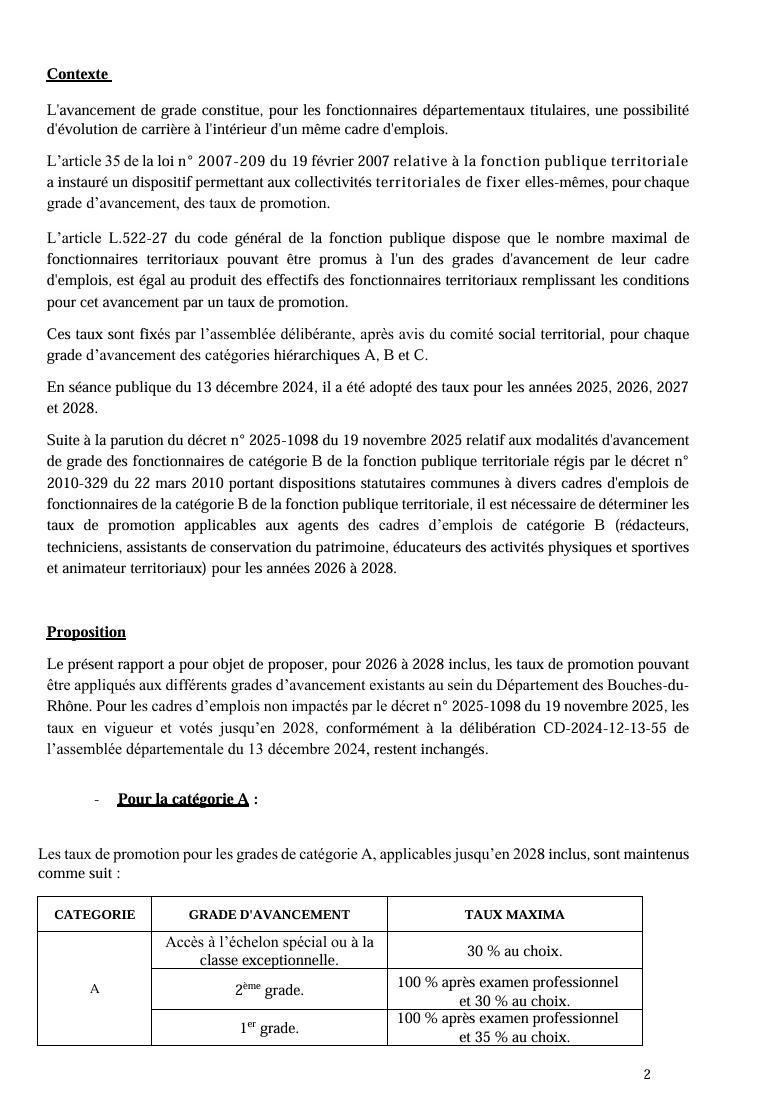 LES TAUX DE PROMOTIONS AU CD13 POUR LES ANNEES 2026, 2027 ET 2028