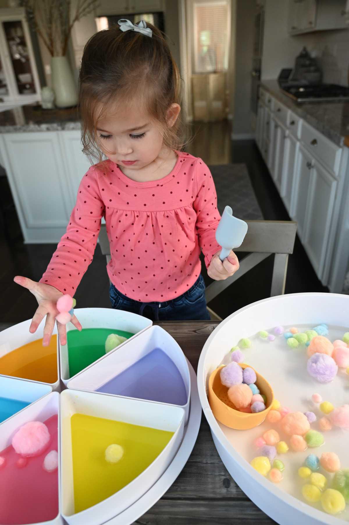 Watercolor Pom Pom Fishing & Sorting