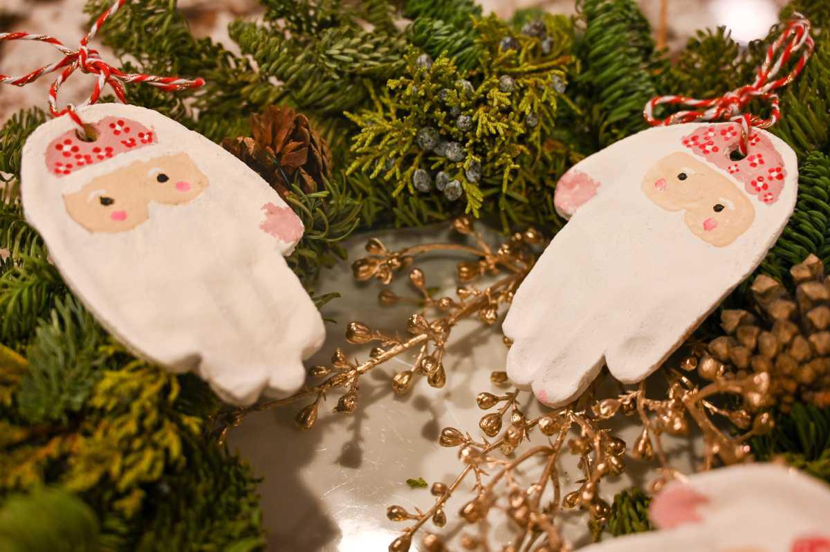 Salt Dough Handprint Santa's 