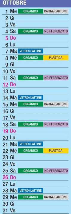 Calendario Raccolta Differenziata