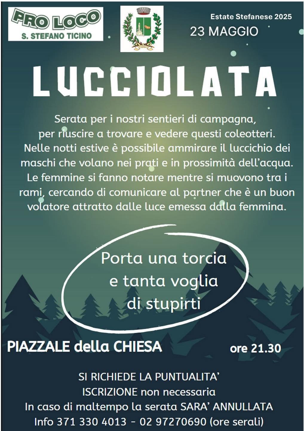 "Lucciolata" (inizio ore 21.30)