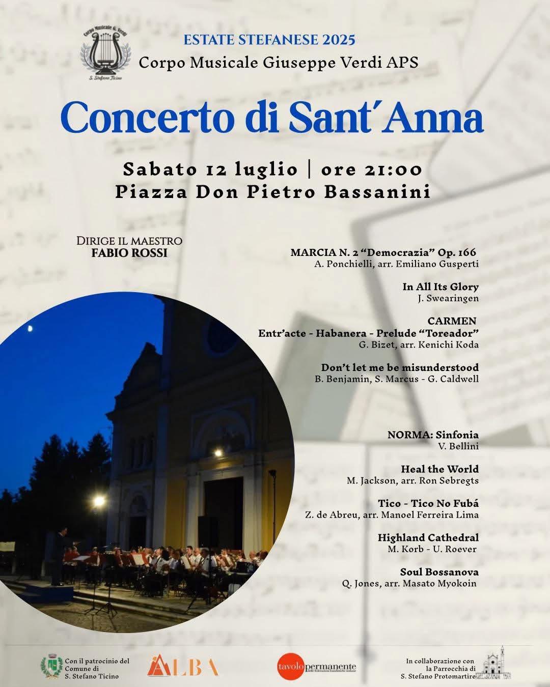  "Concerto di S. Anna" (inizio ore 21.00)