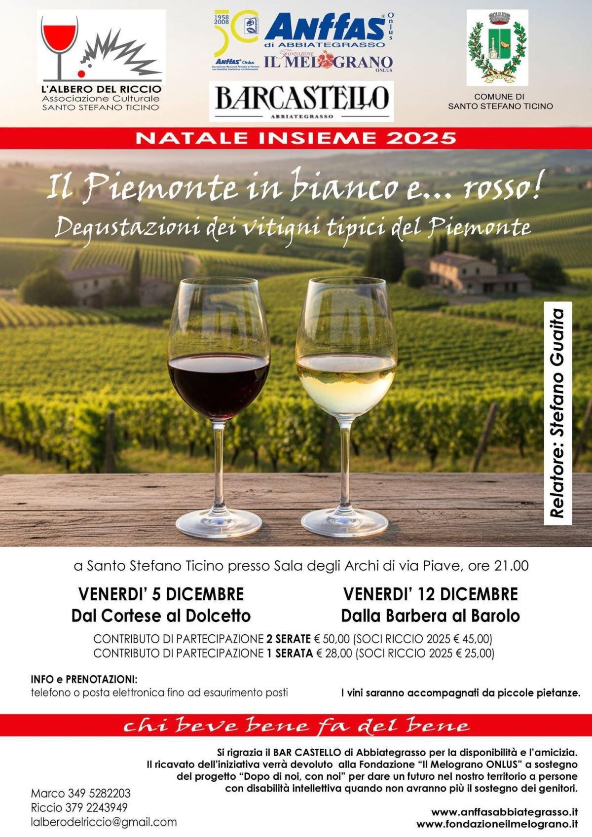 II Piemonte in bianco e... rosso!" - degustazione vini (start h. 21.00)