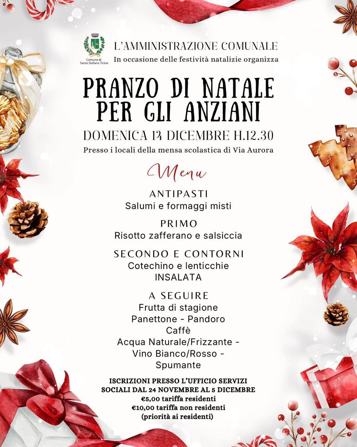Pranzo di Natale per gli Anziani (start h. 12.30)