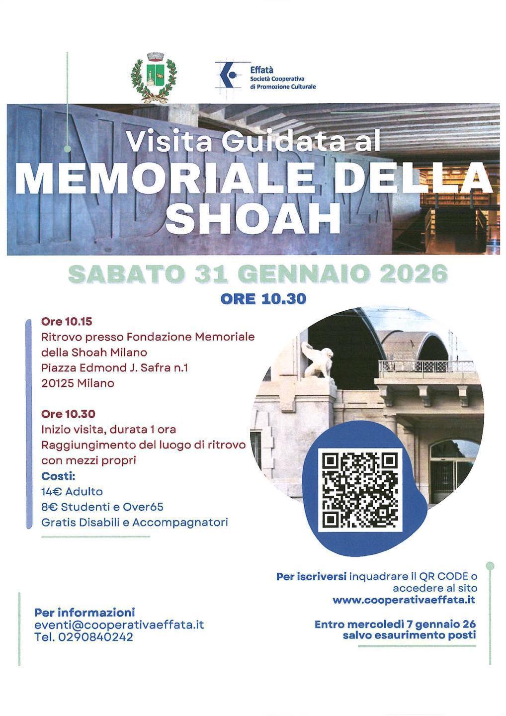 Visita guidata al Memoriale della Shoah (inizio ore 10.30)