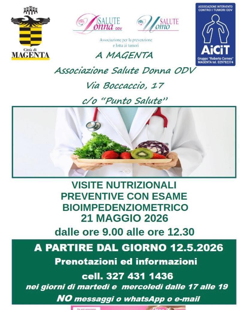 Visite Nutrizionali preventive con esame Bioimpedenziometrico (ore 9:00-12:30)