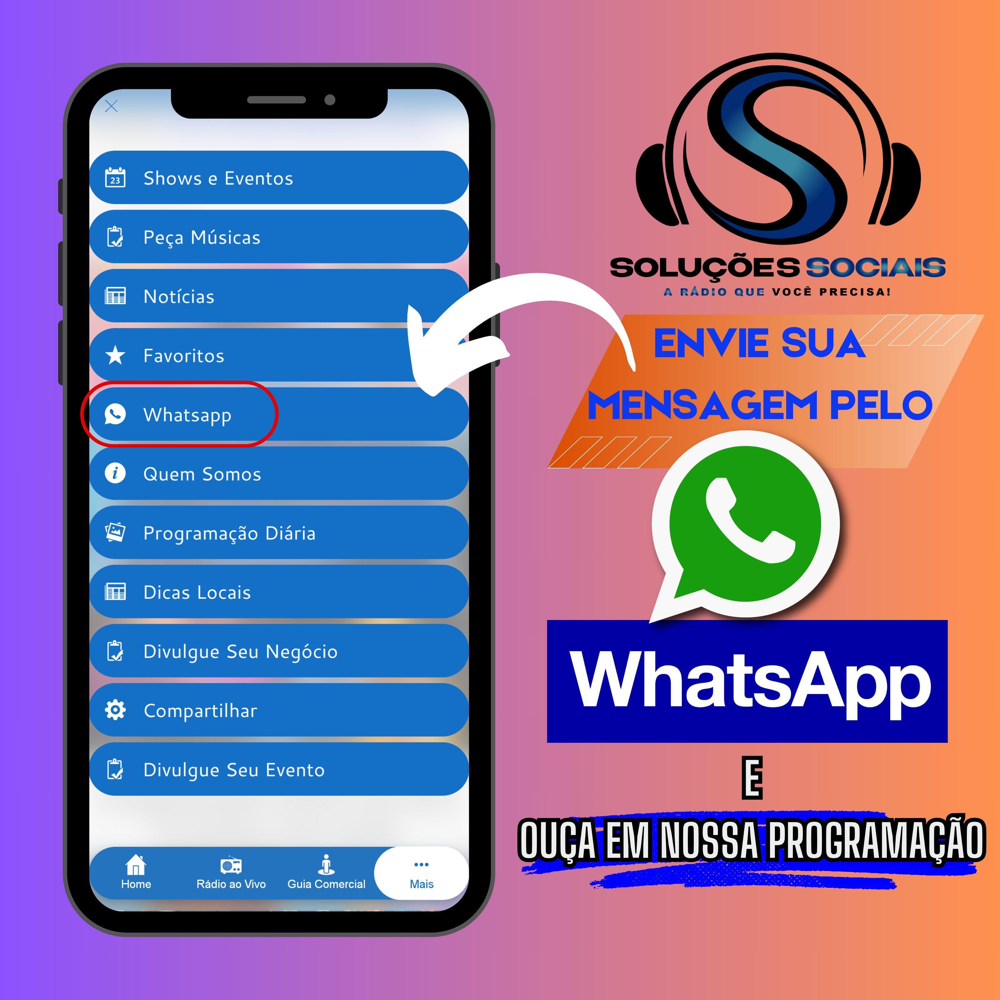 Whatsapp da Rádio Soluções Sociais