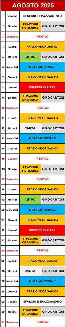 Calendario Porta a Porta