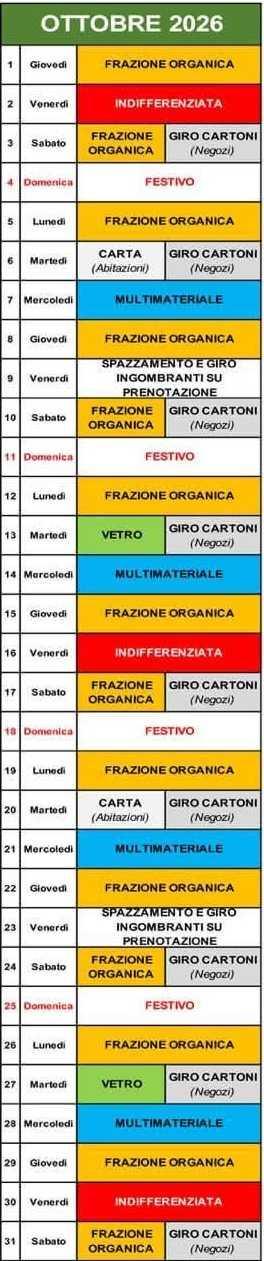 Calendario Porta a Porta