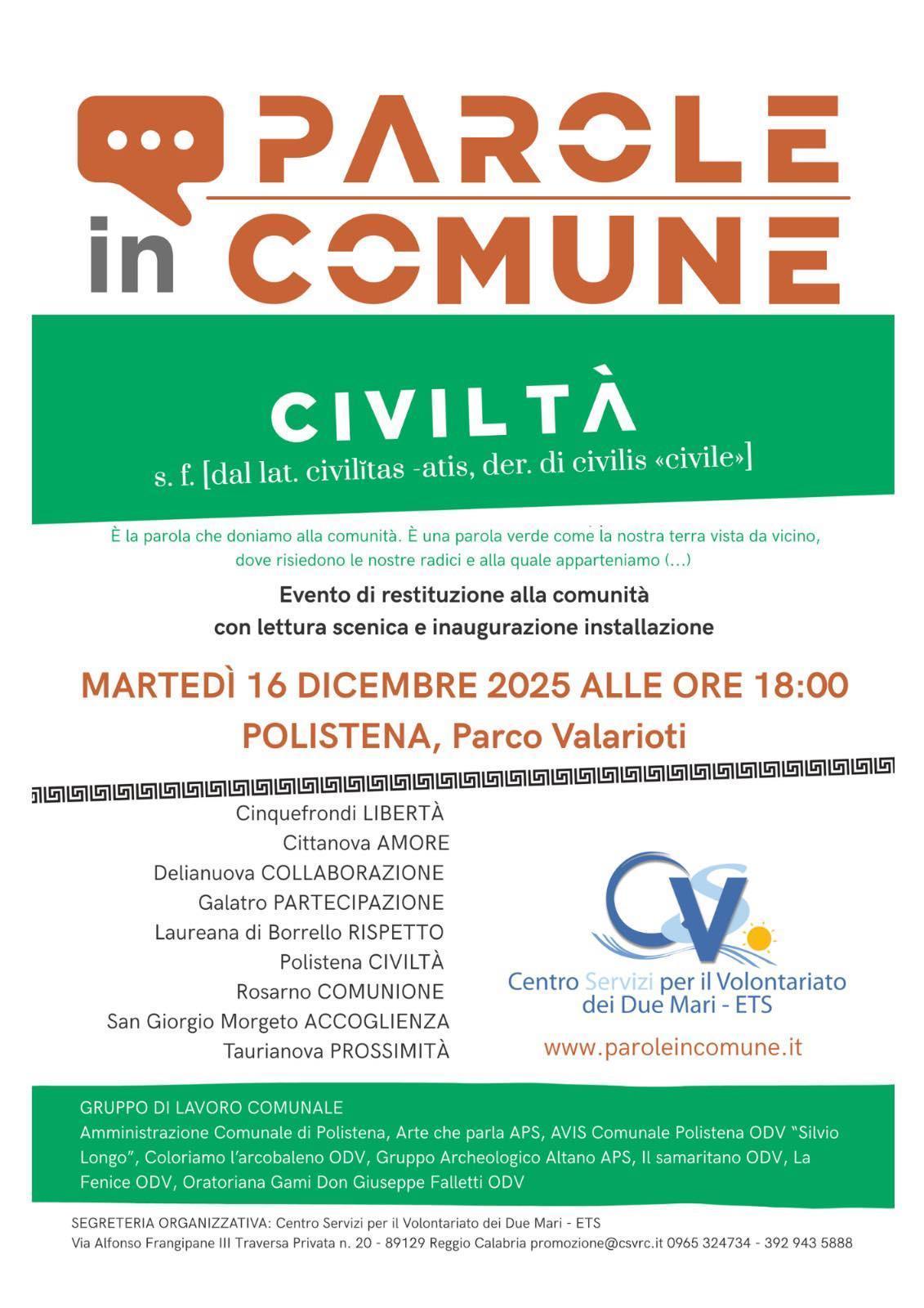 Parole in Comune (inizio ore 18.00)