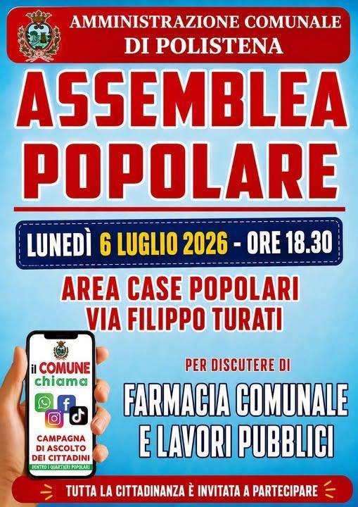Assemblea Popolare - Quartiere Case Popolari Turati - per Farmacia Comunale e Lavori Pubblici (inizio ore 18:30)