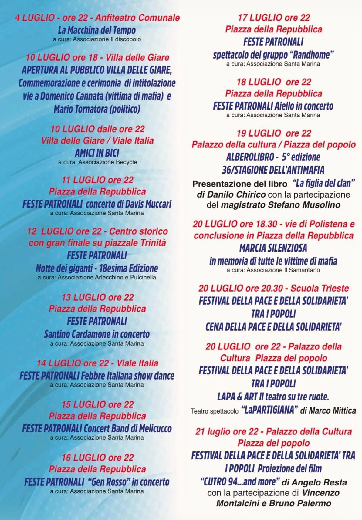 FESTE PATRONALI Notte dei Giganti - 18esima Edizione (start h. 22:00)
