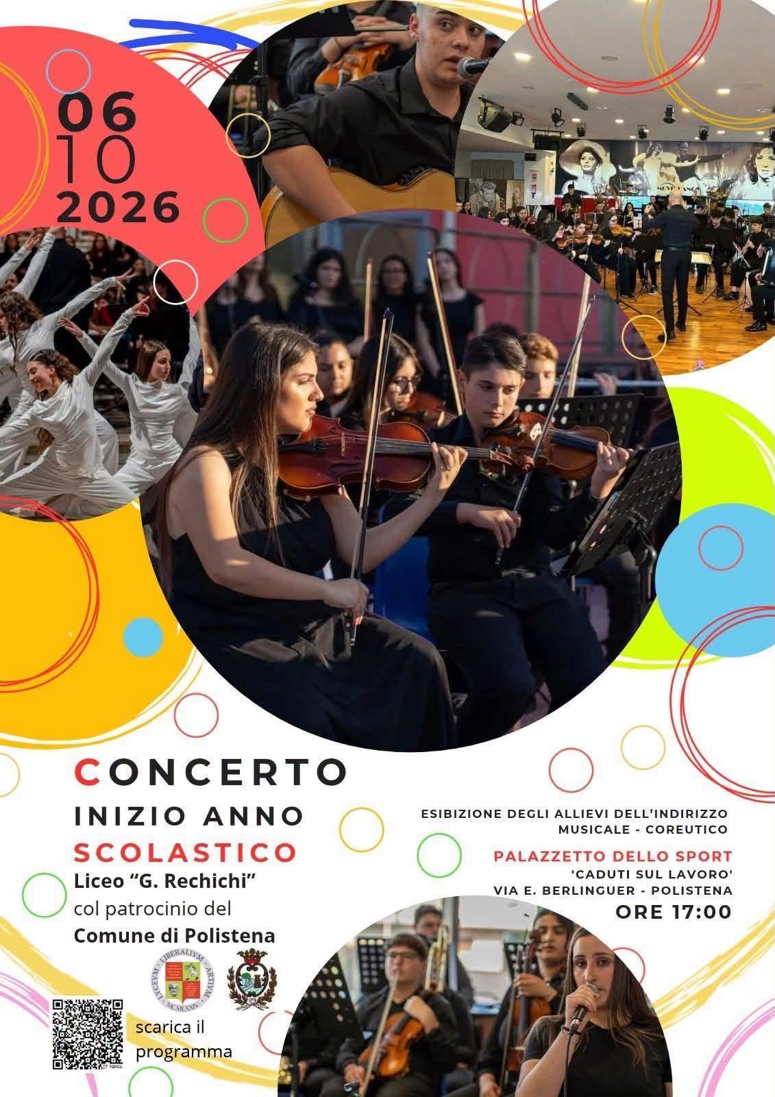Concerto di inizio anno scolastico del Liceo “G. Rechichi”(Inizio Ore 17.30)