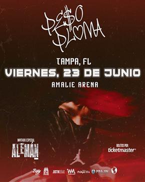 Release - Bobby Dee Presents Mexican Rapper/Singer/Songwriter Peso Pluma at Amalie Arena Release - Bobby Dee Presents Mexican Rapper/Singer/Songwriter Peso Pluma at Amalie Arena