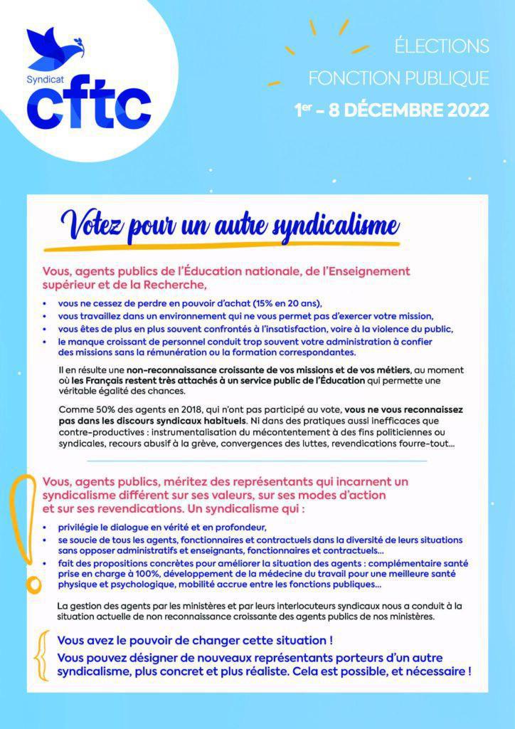 VOTEZ POUR UN AUTRE SYNDICALISME…