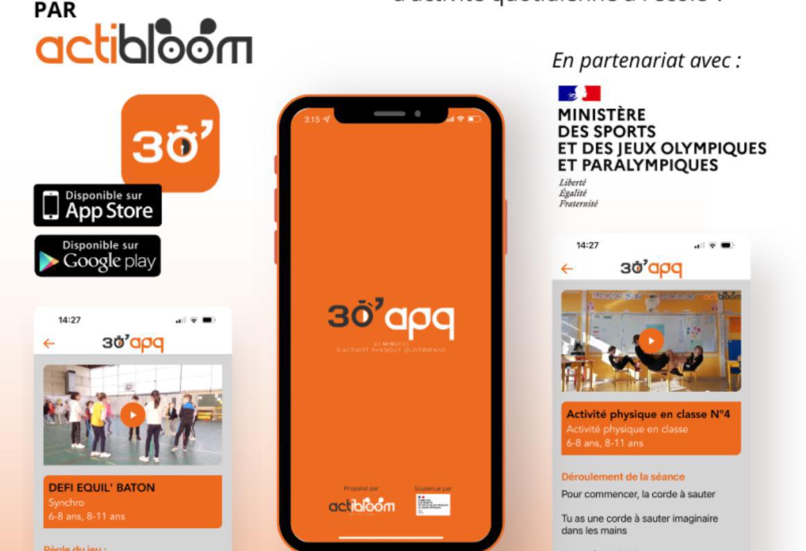 30' apq : une application mobile gratuite pour pratiquer l'activité physique à l'école...