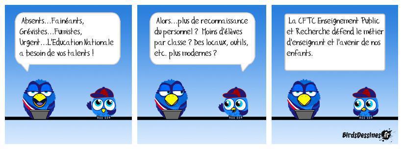 La CFTC EPR défend le métier d'enseignant...