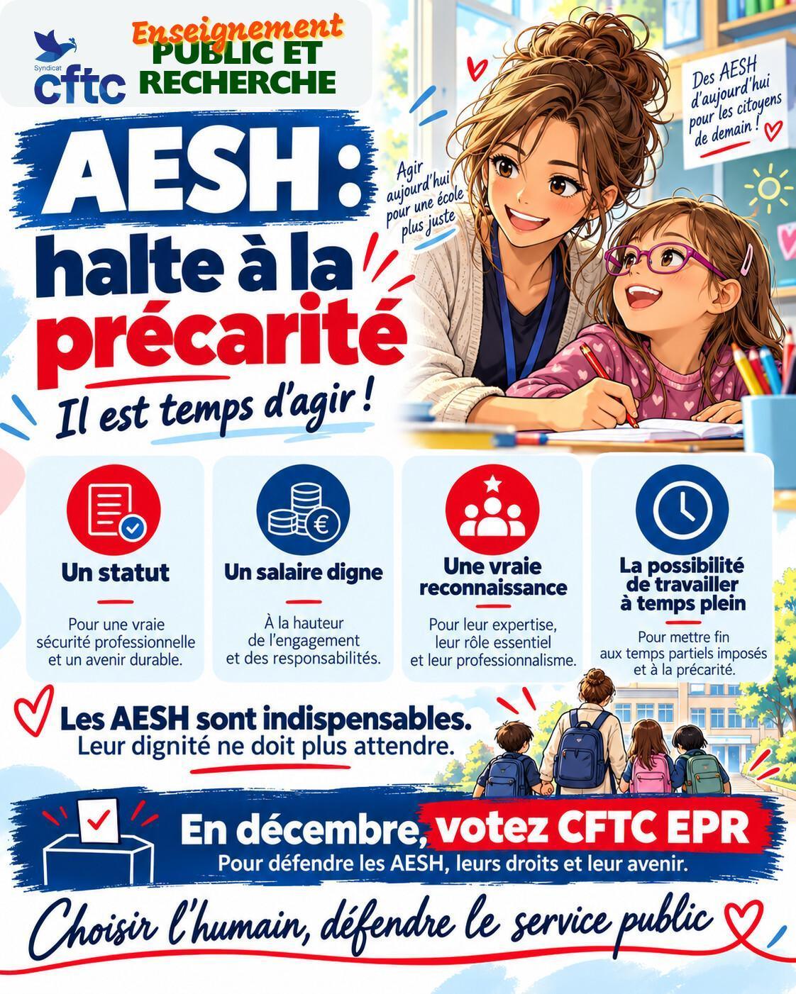AESH : l’école inclusive ne peut plus se construire sur la précarité ! AESH : l’école inclusive ne peut plus se construire sur la précarité !