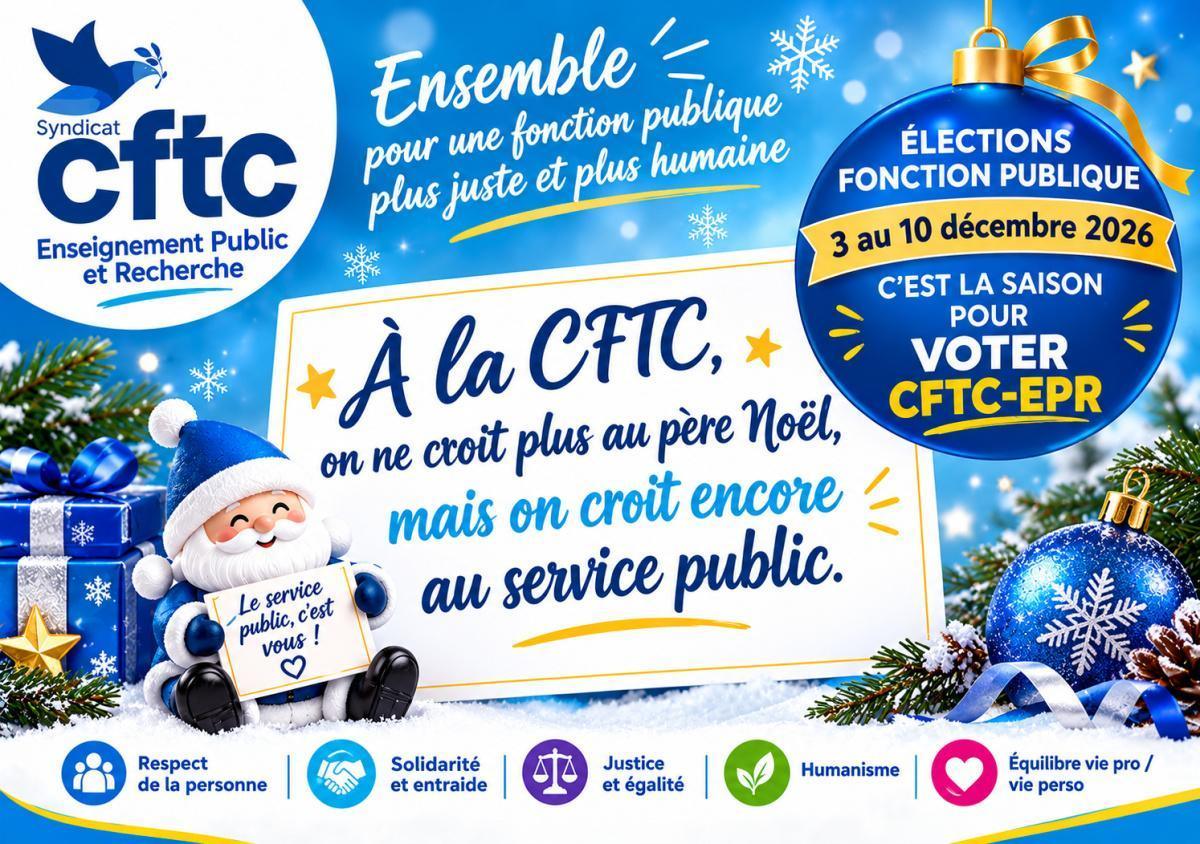 Le 3 décembre 2026, je vote et je fais voter CFTC-EPR...