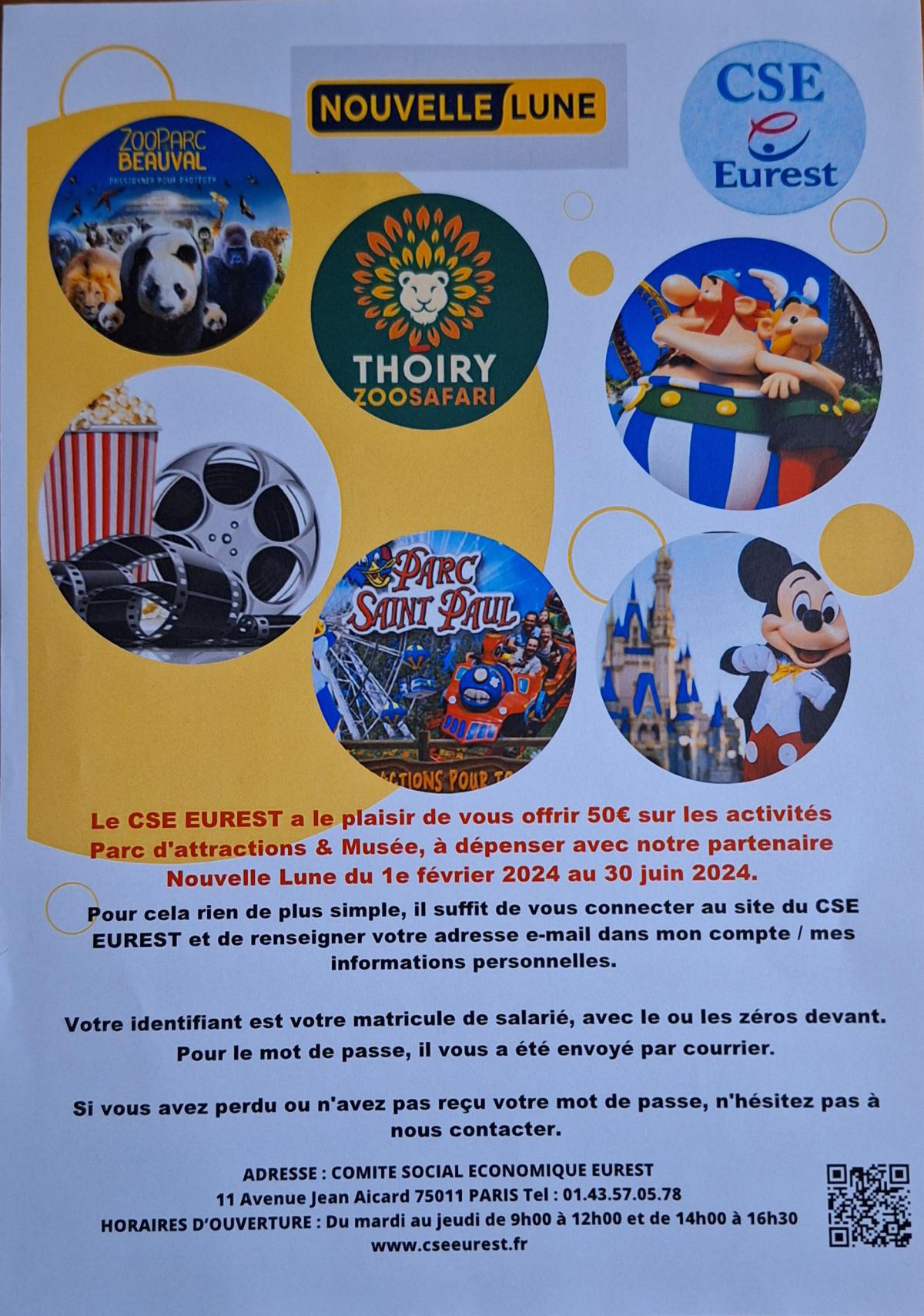 50 euros pour des parcs d'attractions