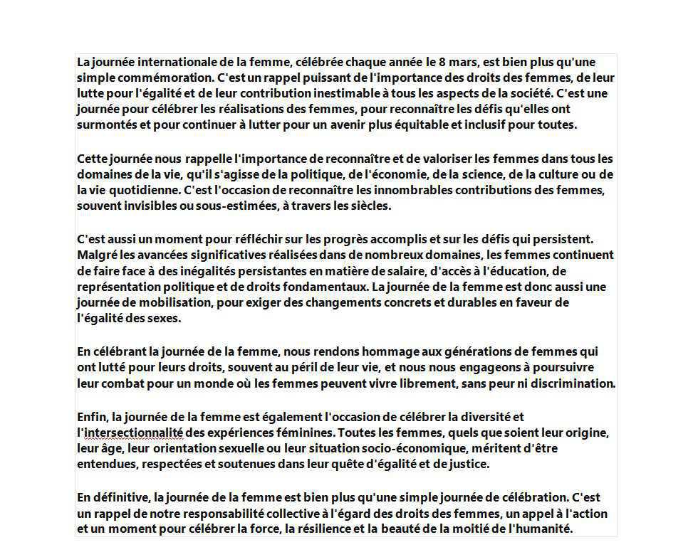 Aujourd'hui 8 Mars journée de la femme on compte sur tous 